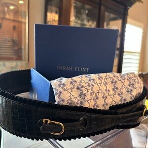 Sarah Flint Black Belt with Gold Buckle